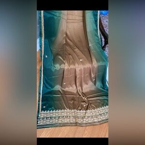 Beautiful shaded embroidered party wear indian/Pakistani saree